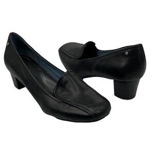 Rockport Black Leather Square Toe Block Heels Size 7 Women’s